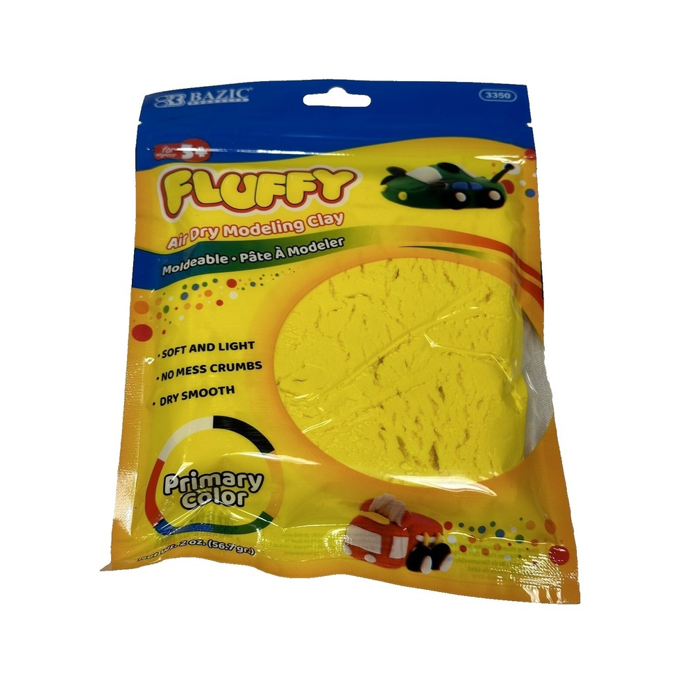 fluffy air dry modeling clay for kids 2 OZ YELLOW